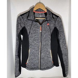 Tangerine Women's Active Long Sleeve Medium Track Zip Up Jacket, Black and Pink